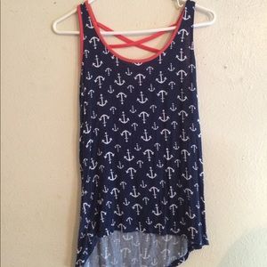 Rue 21 Anchor criss cross tank top